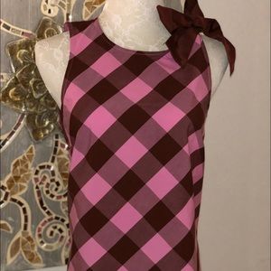 J. Crew Bow-Shoulder Top in Oversized Gingham